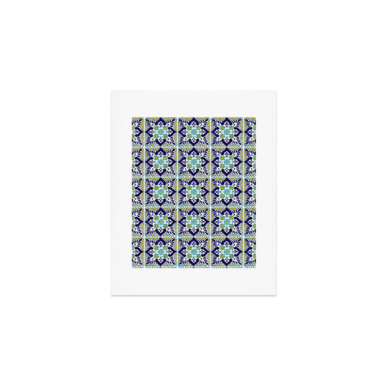 Talavera Mexican Tile IN BLU Art Print Gallery Image 1