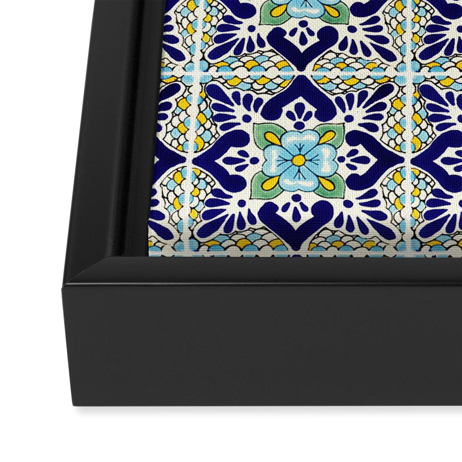 Talavera Mexican Tile IN BLU Framed Canvas Print Gallery Image 3