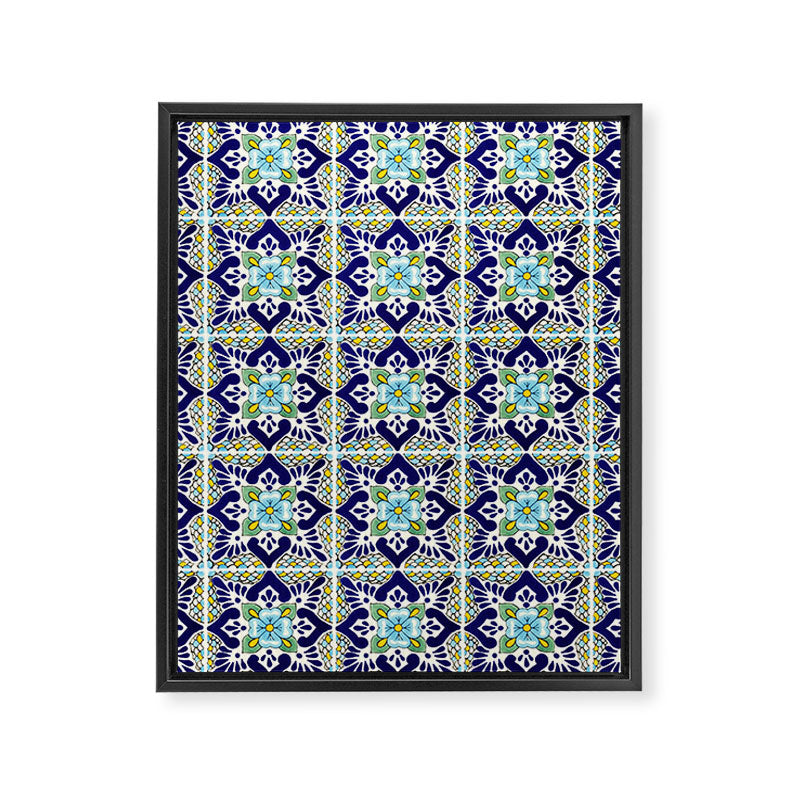 Talavera Mexican Tile IN BLU Framed Canvas Print Gallery Image 8