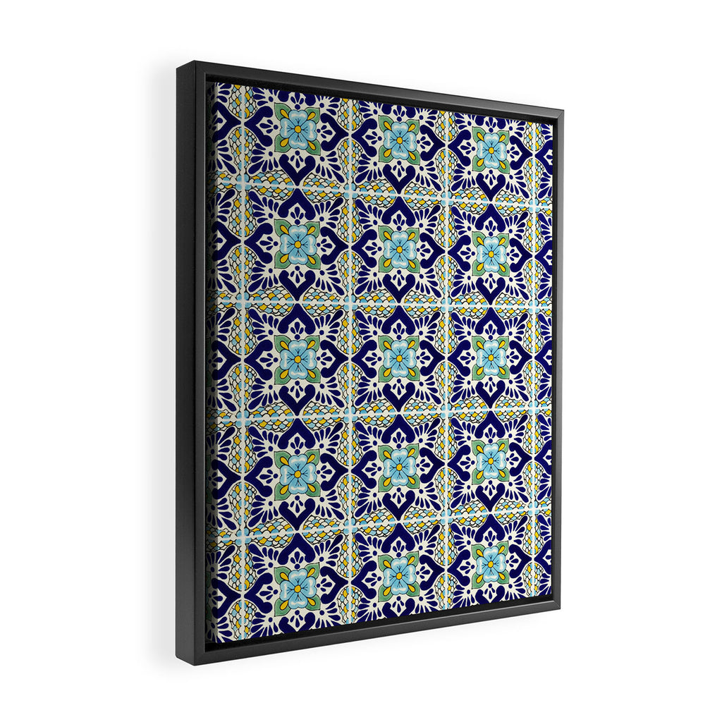 Talavera Mexican Tile IN BLU Framed Canvas Print Gallery Image 2