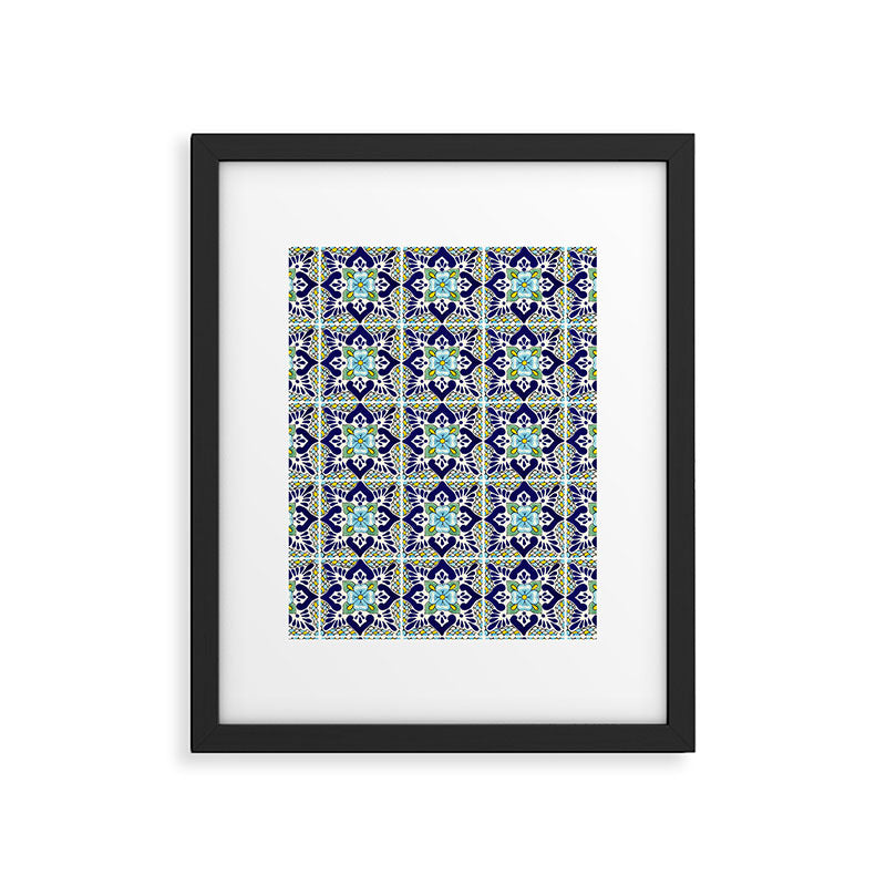 Talavera Mexican Tile IN BLU Framed Art Print Gallery Image 6