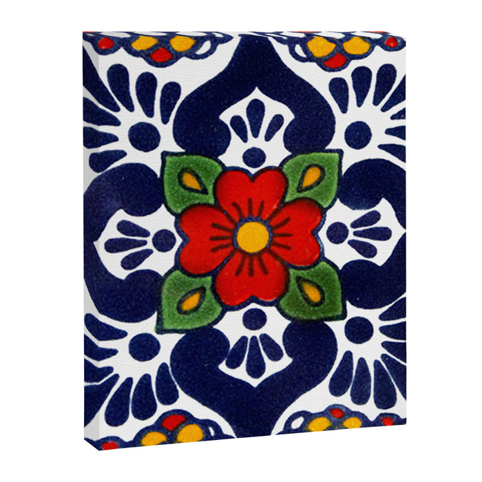 talavera mexican tile in blu Canvas Print Gallery Image 1