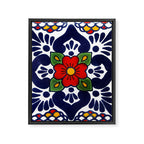 talavera mexican tile in blu Framed Canvas Print Gallery Image 8