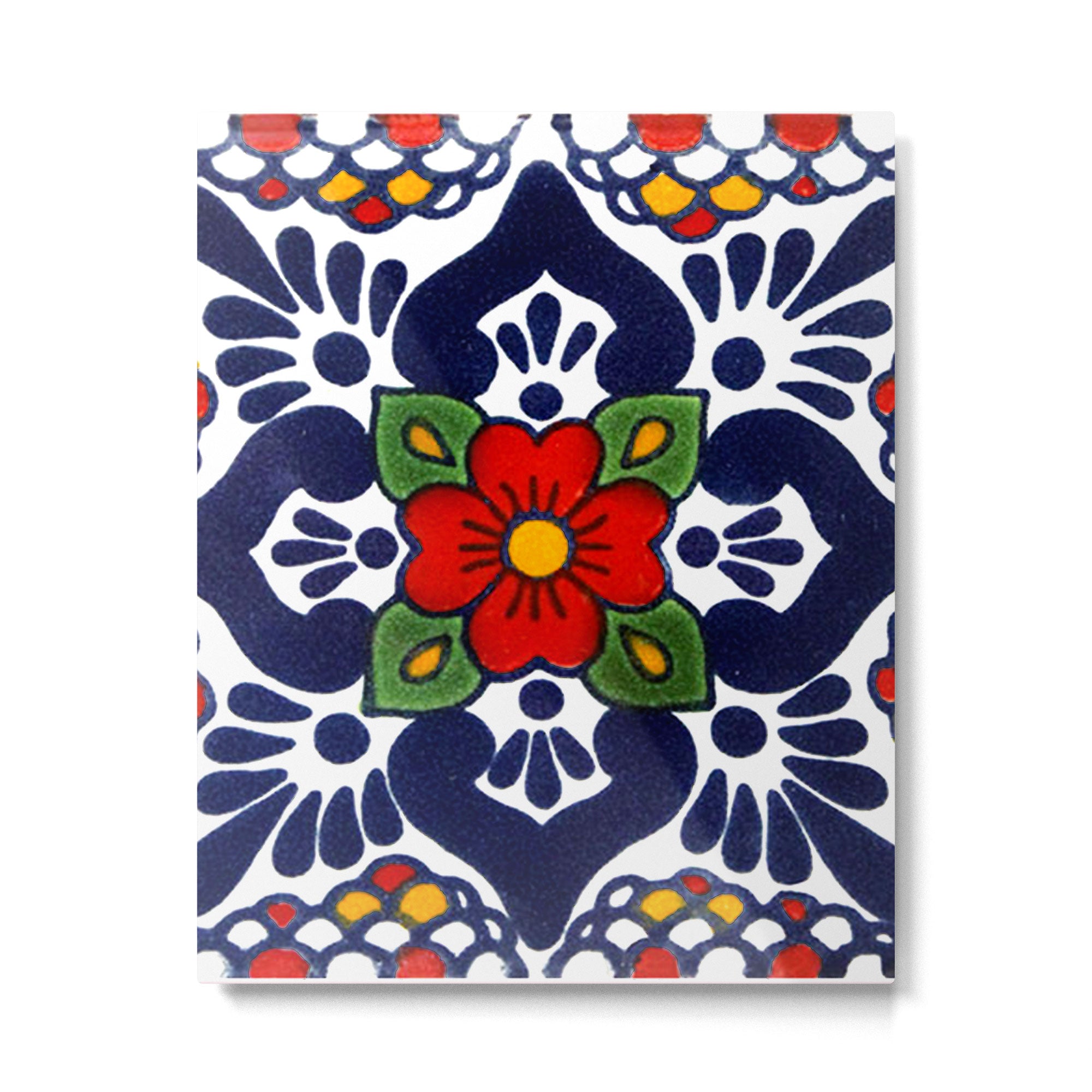 talavera mexican tile in blu Metal Print Gallery Image 6