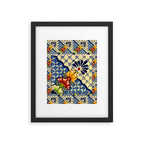 talavera mexican tile in blu Framed Art Print Gallery Image 6
