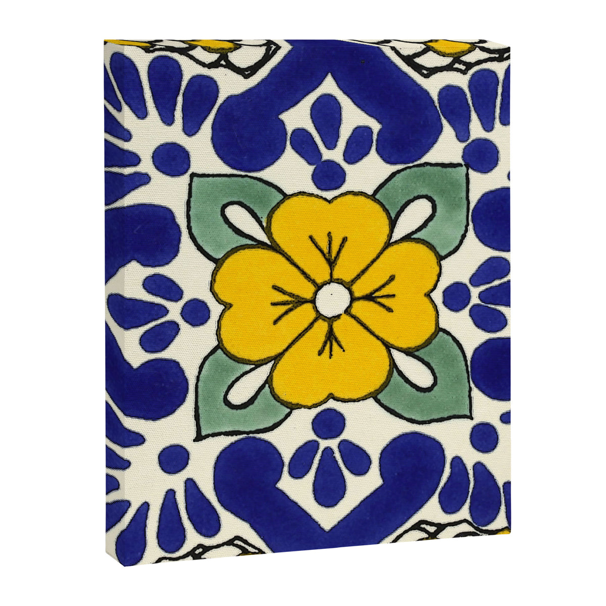 talavera mexican tile in yellow Canvas Print Gallery Image 8