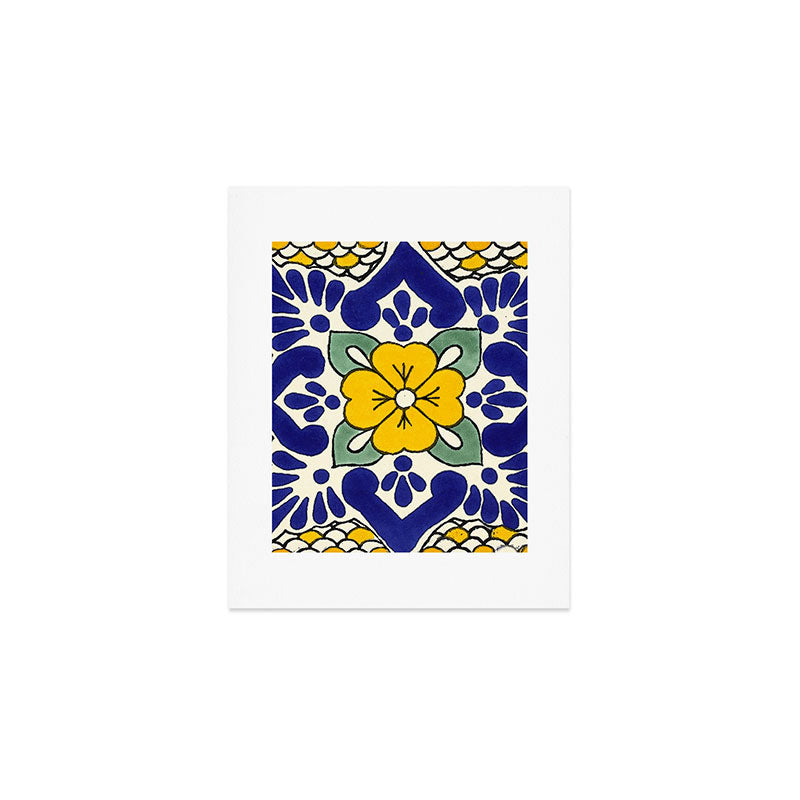 talavera mexican tile in yellow Art Print Gallery Image 1