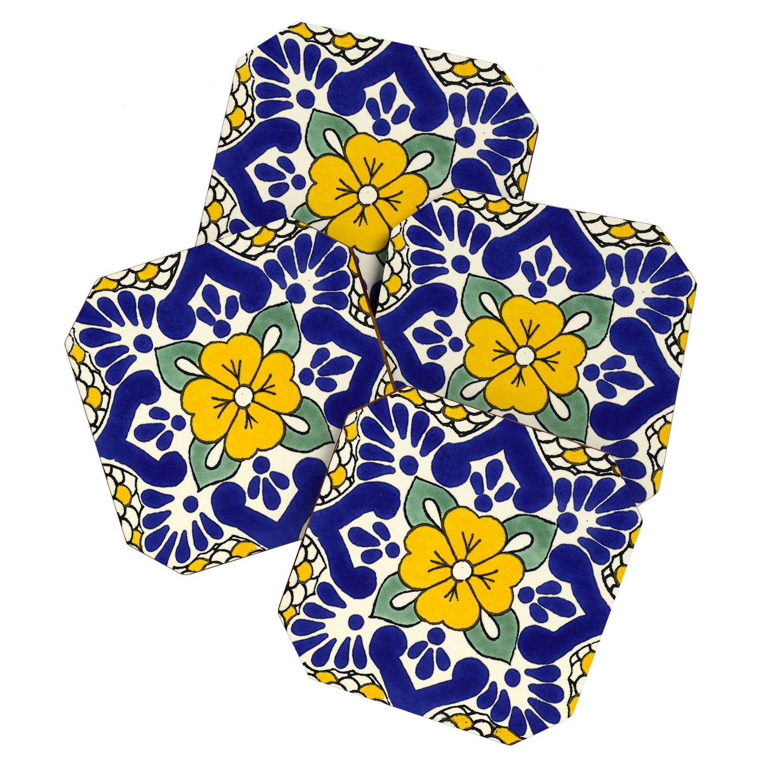 talavera mexican tile in yellow Coaster Gallery Image 1