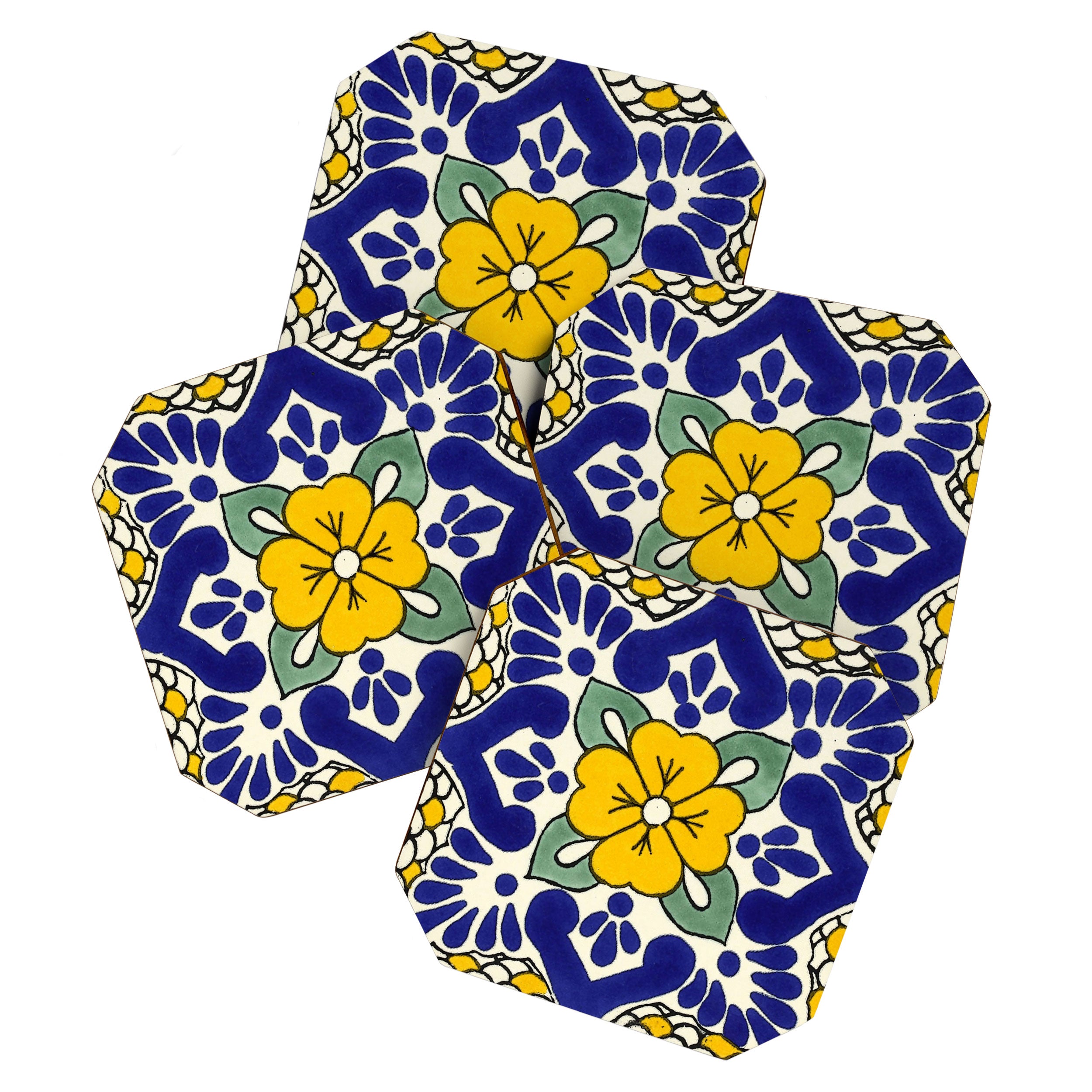 talavera mexican tile in yellow Coaster Gallery Image 1
