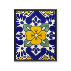 talavera mexican tile in yellow Framed Canvas Print Gallery Image 8