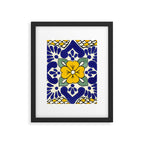 talavera mexican tile in yellow Framed Art Print Gallery Image 6