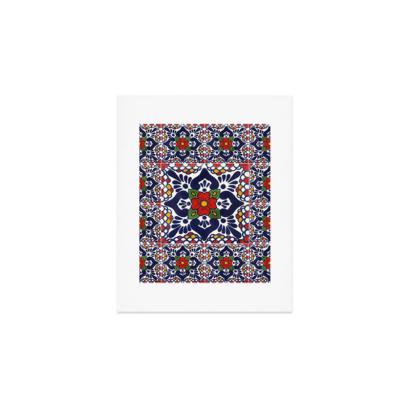 talavera mexican tile pattern Art Print Gallery Image 1