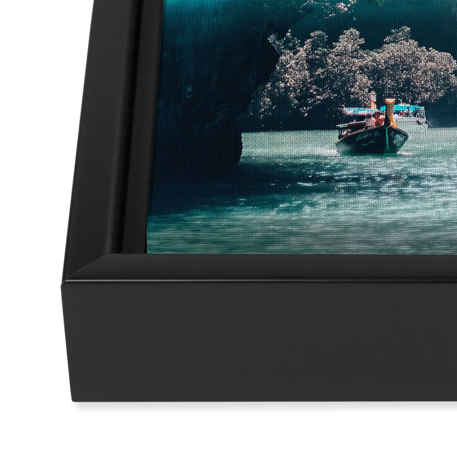Rainbow in a sunny sky - floating between the rocks in Thailand - Asia travels Framed Canvas Print Gallery Image 3