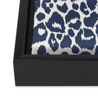 Ink Blue Leopard Print Framed Canvas Print Gallery Image 3