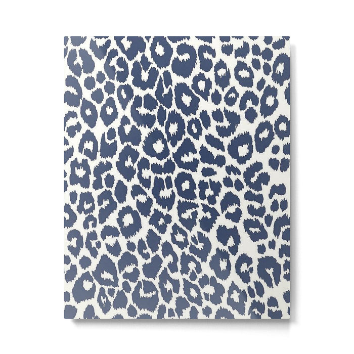 Ink Blue Leopard Print Metal Print Gallery Image 1
