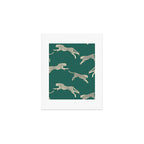 Leaping Cheetah Emerald Art Print Gallery Image 1