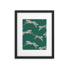 Leaping Cheetah Emerald Framed Art Print Gallery Image 5