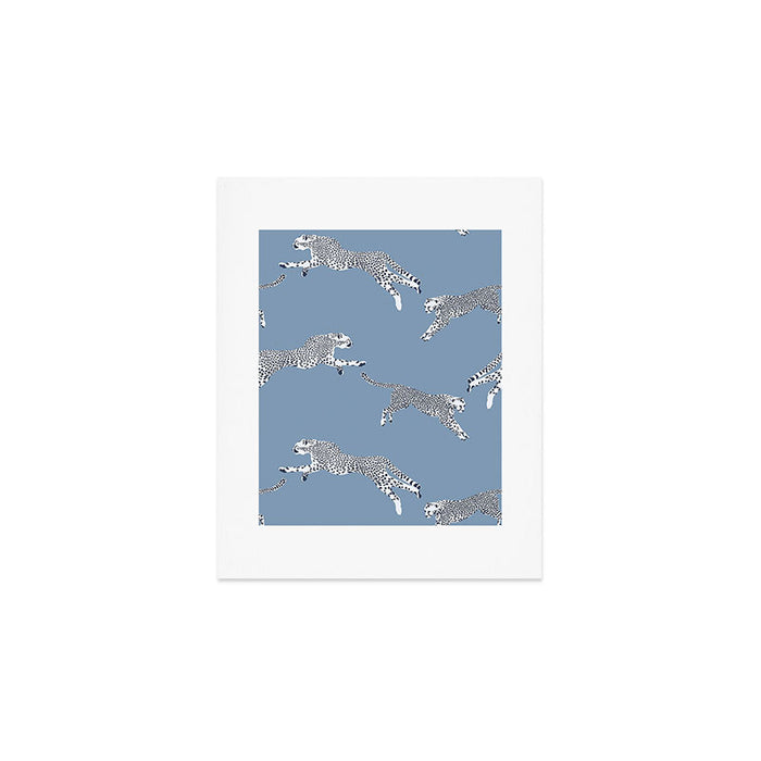 Leaping Cheetahs Cornflower Art Print Gallery Image 1