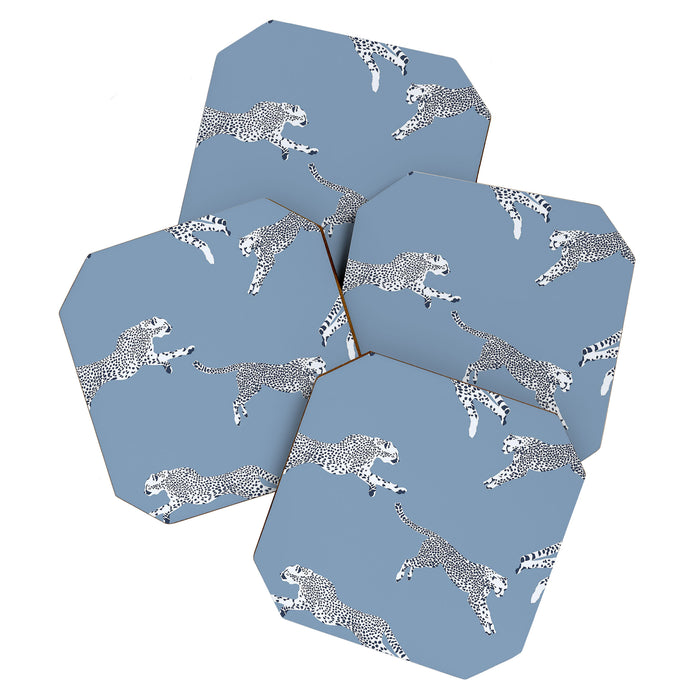 Leaping Cheetahs Cornflower Coaster Gallery Image 1