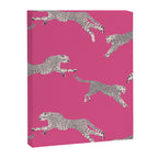 Leaping Cheetahs  Magenta Canvas Print Gallery Image 6