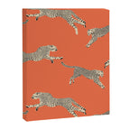 Leaping Cheetahs Tangerine Canvas Print Gallery Image 6