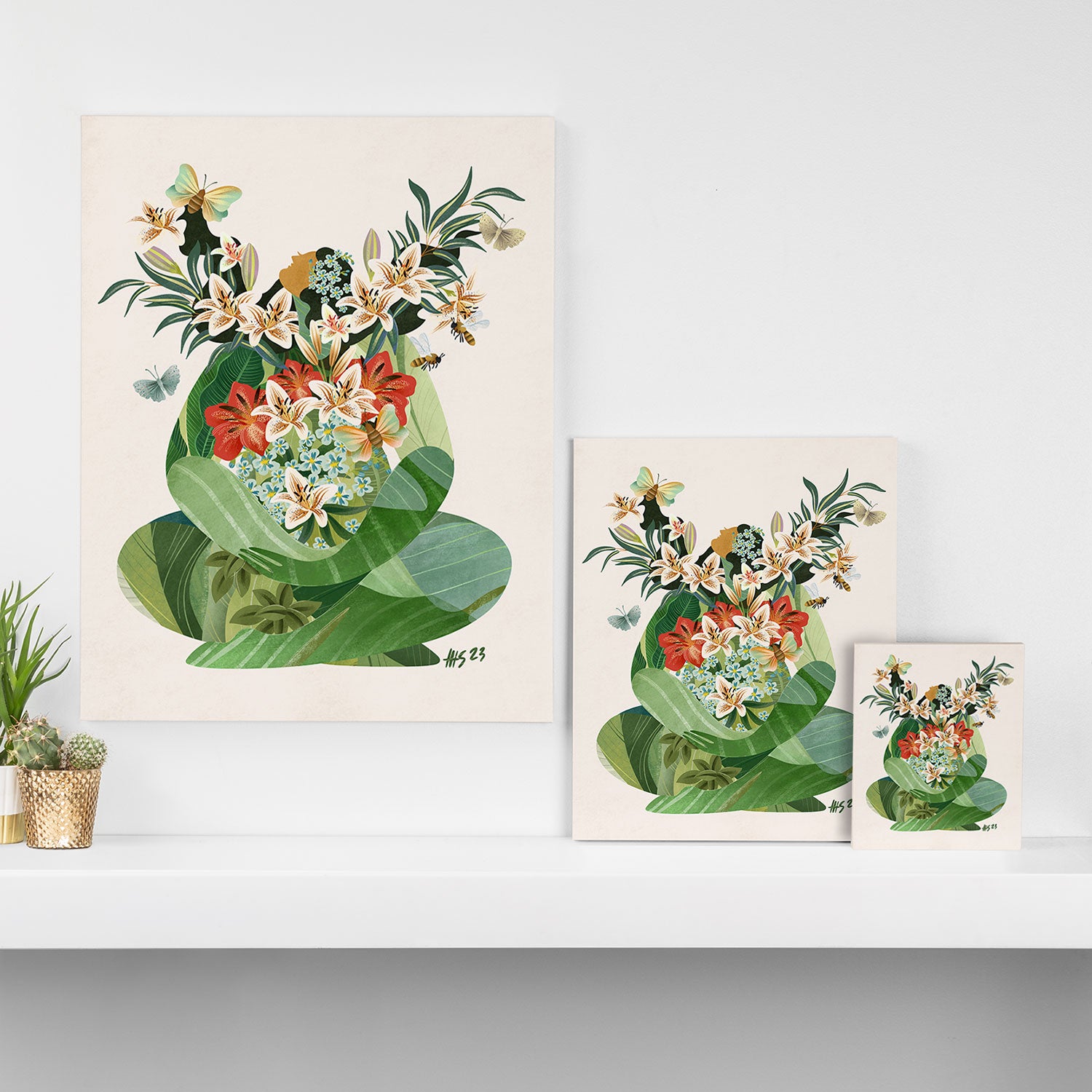 Blossoming Mother Earth - colorful Canvas Print Gallery Image 3
