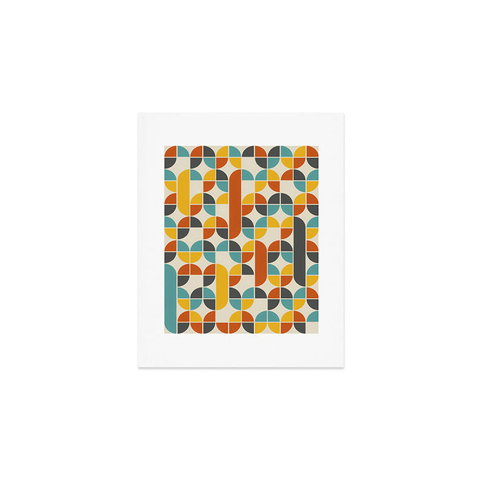 1970s Colors Mid Century Modern Geometric Pattern  Art Print Gallery Image 1