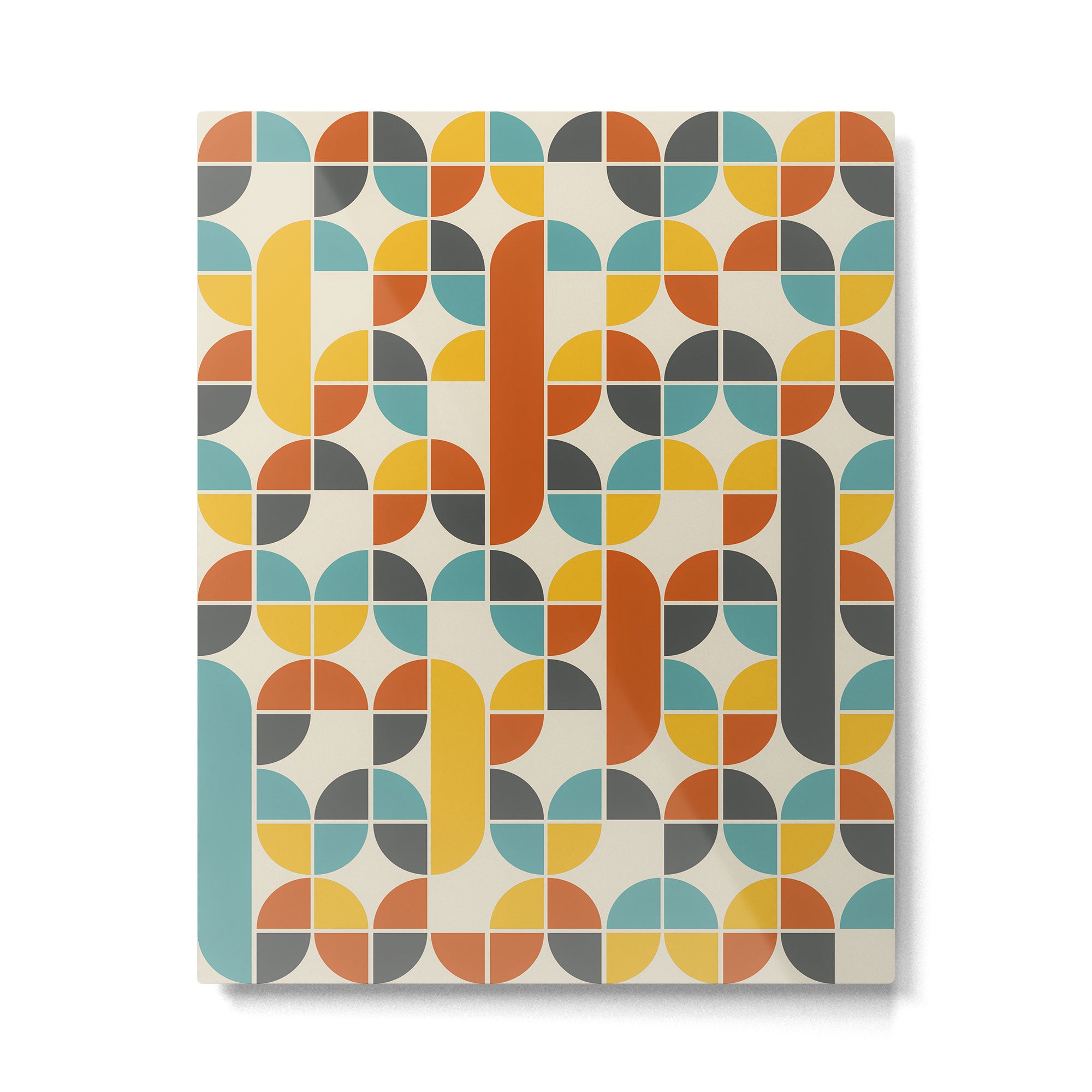 1970s Colors Mid Century Modern Geometric Pattern  Metal Print Gallery Image 6