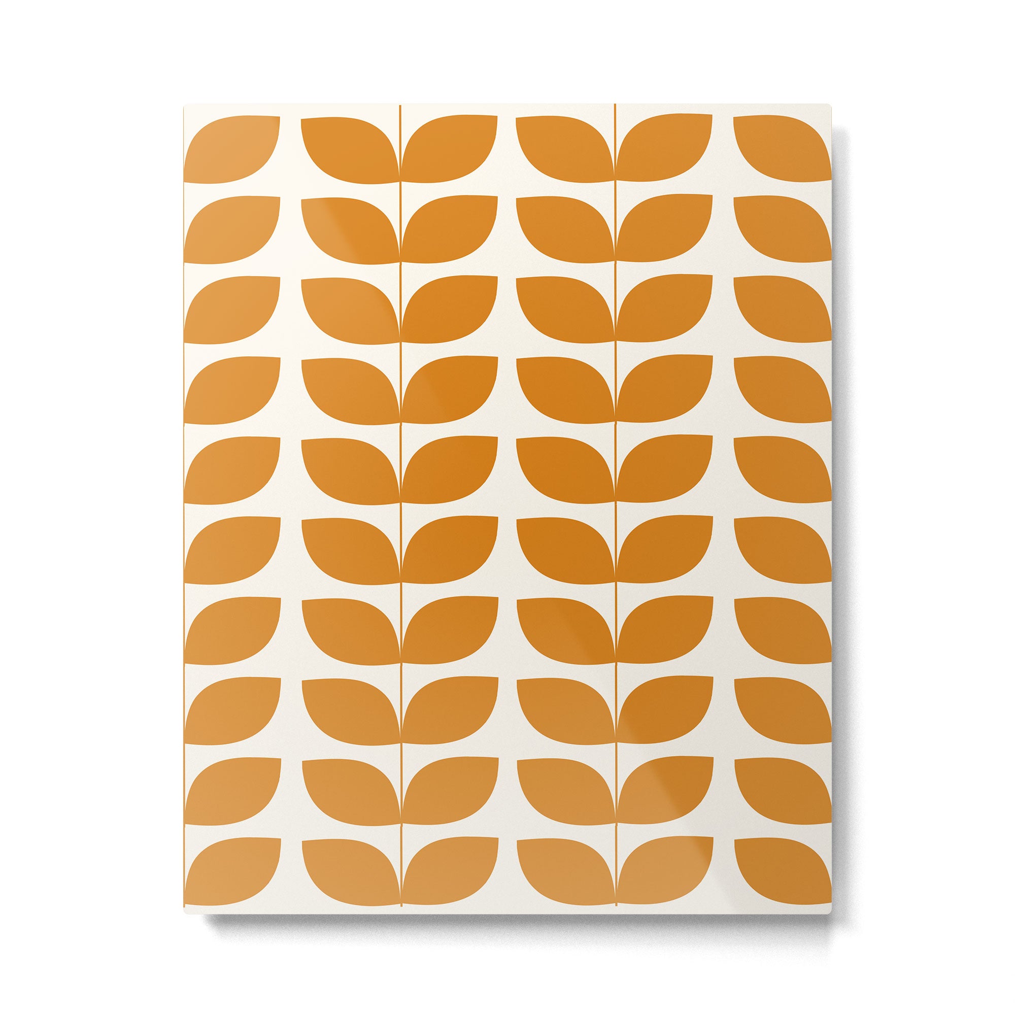 Danish Pattern Orange Mid Century Modern Metal Print Gallery Image 6