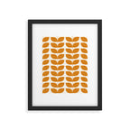 Danish Pattern Orange Mid Century Modern Framed Art Print Gallery Image 6