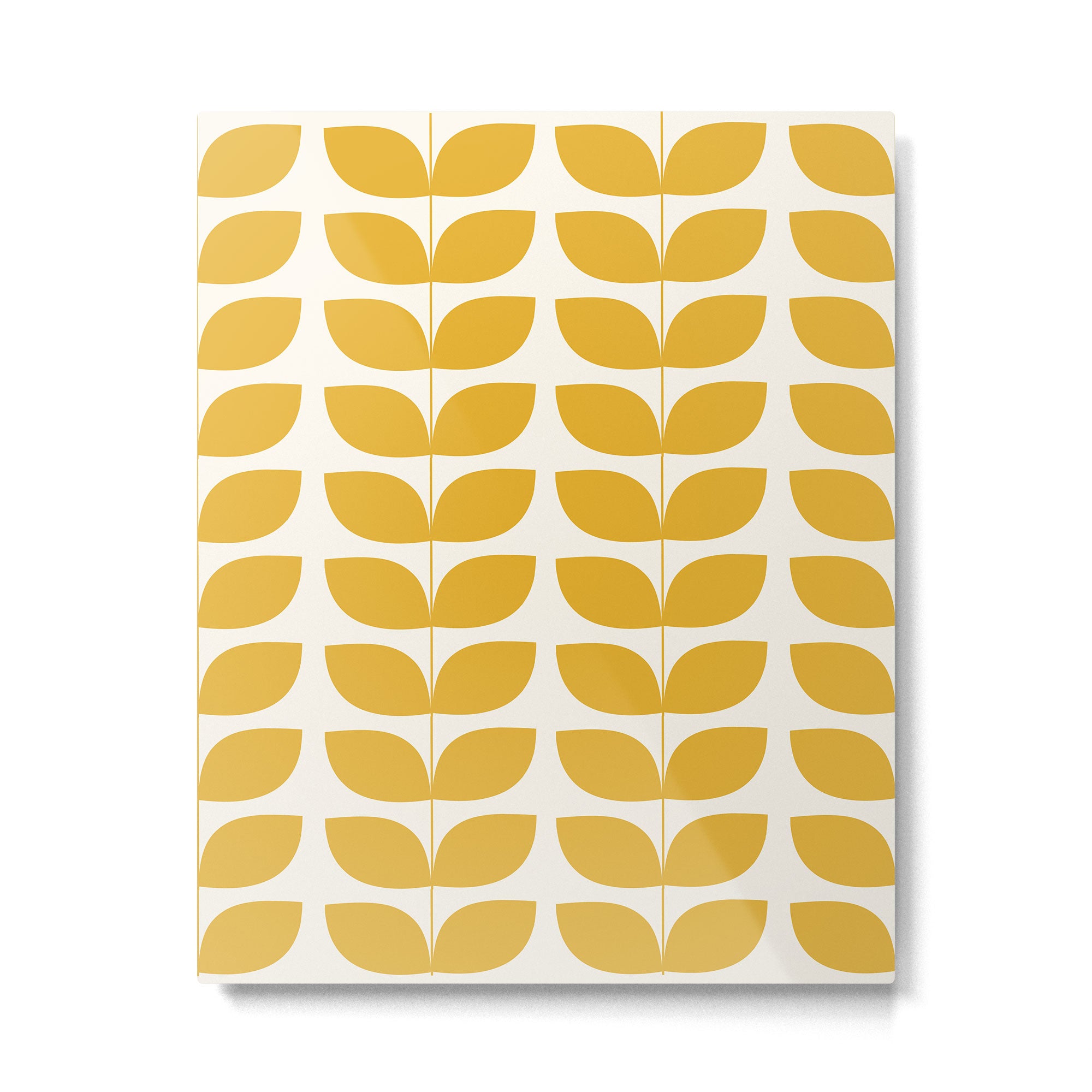 Danish Pattern Yellow Mid Century Modern Metal Print Gallery Image 6