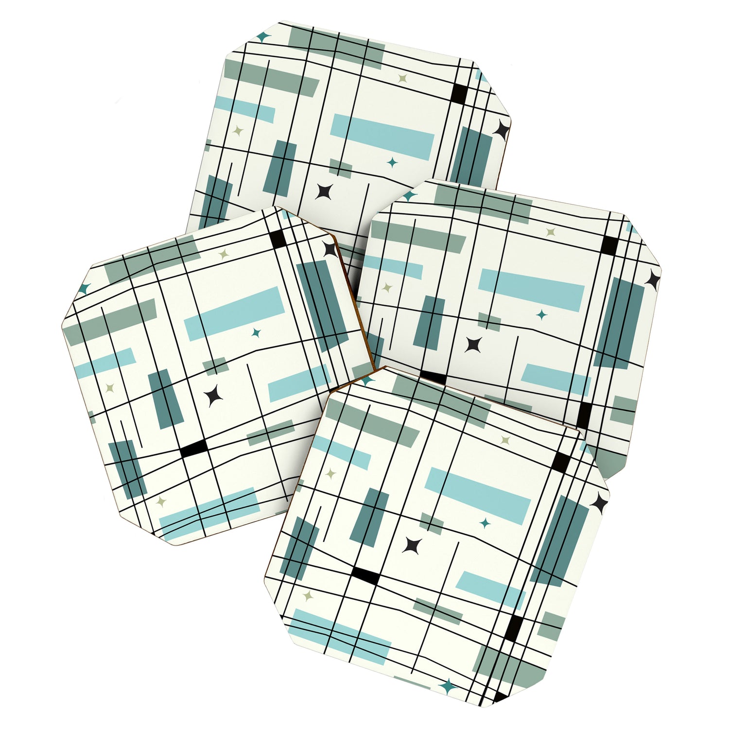 Mid Century Art Bauhaus Style Coaster Gallery Image 1