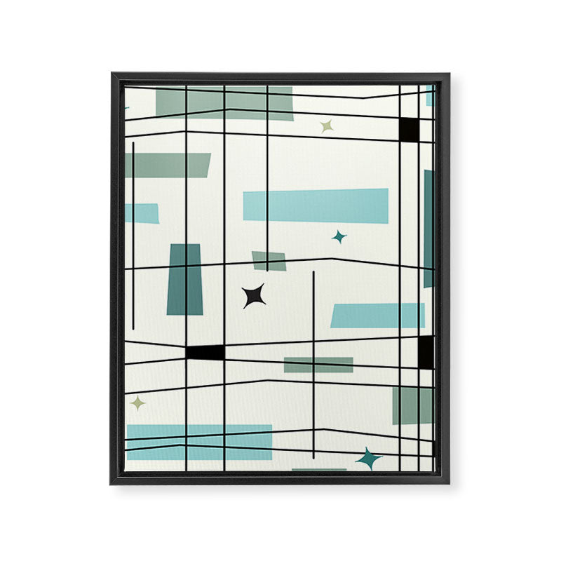 Mid Century Art Bauhaus Style Framed Canvas Print Gallery Image 8