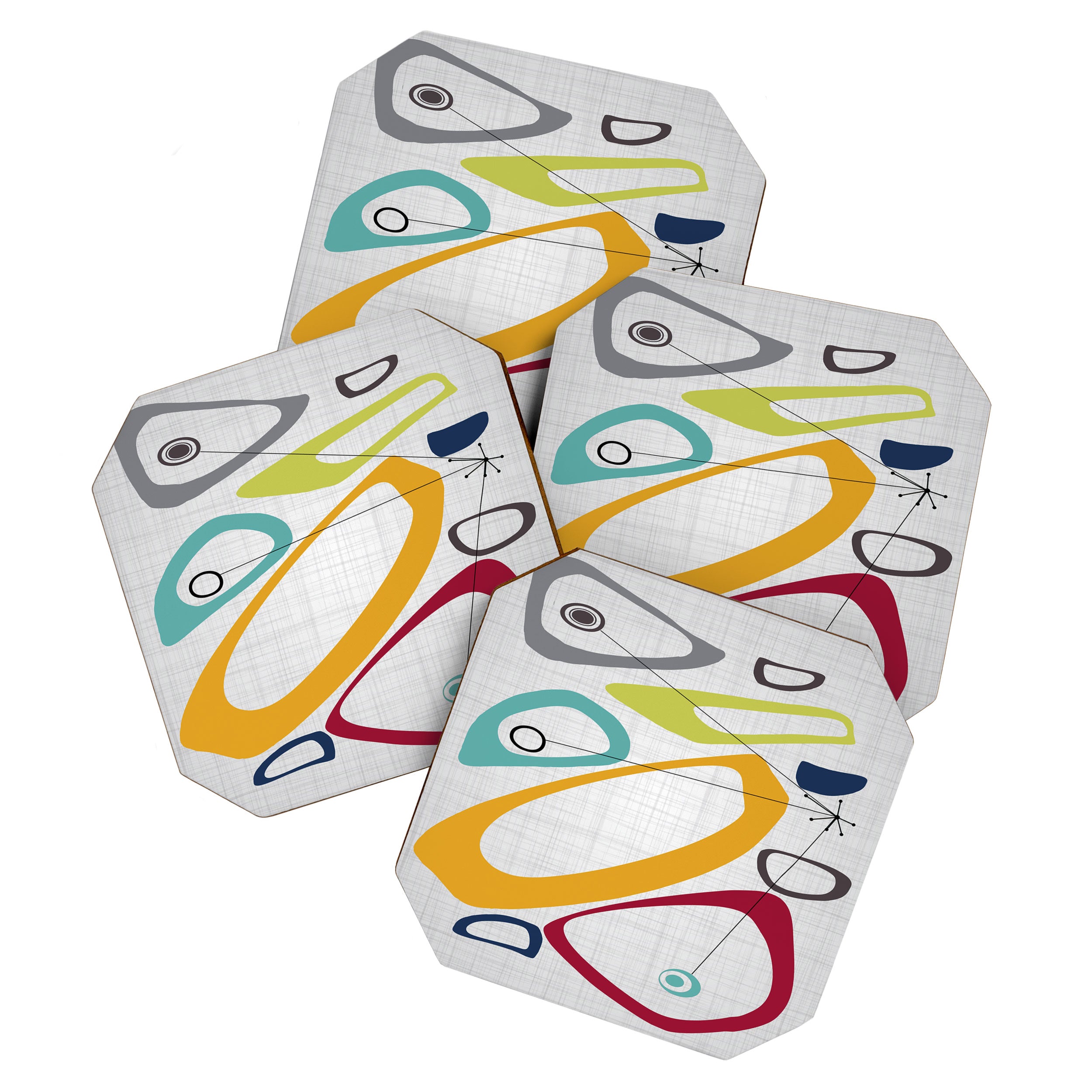 Mid Century Modern Art Coaster Gallery Image 1