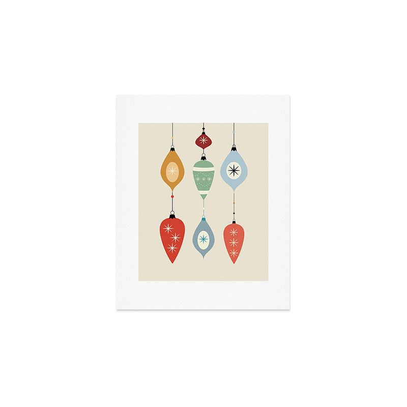 Mid Century Modern Christmas Baubles Art Print Gallery Image 1