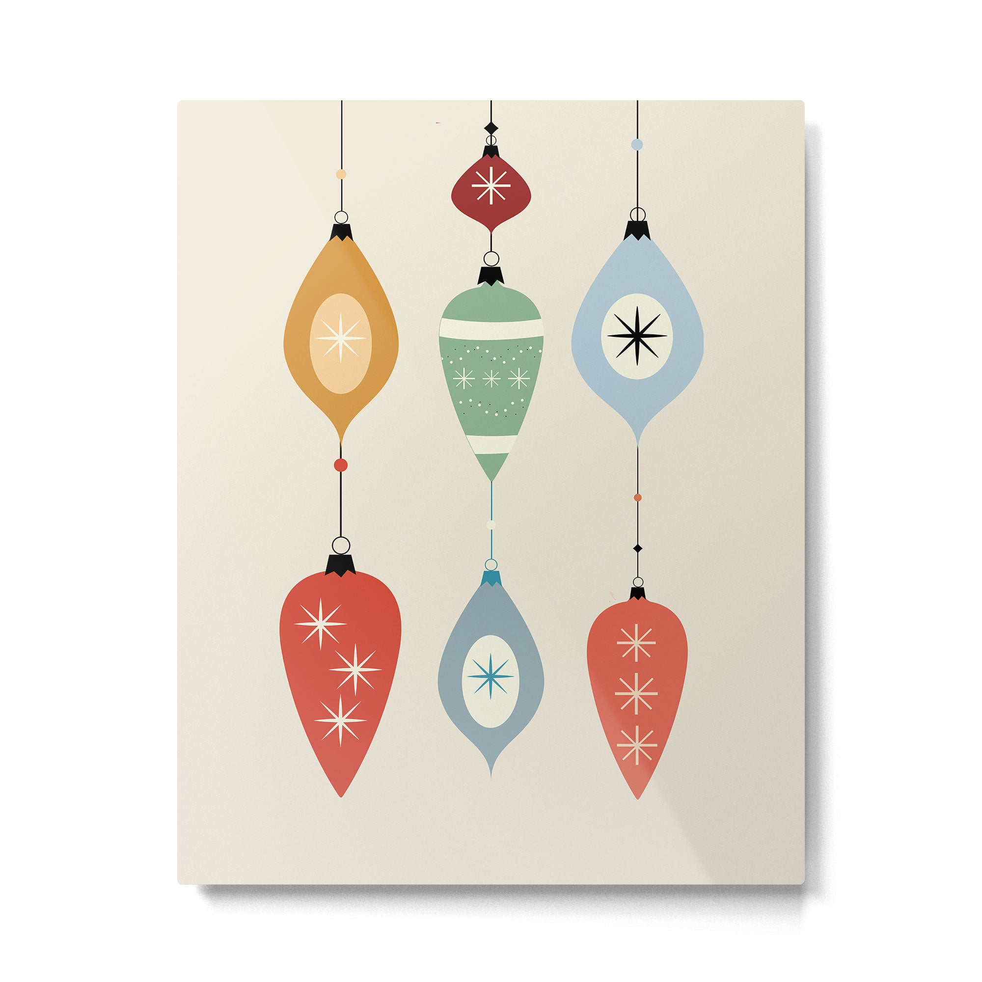 Mid Century Modern Christmas Baubles Metal Print Gallery Image 6
