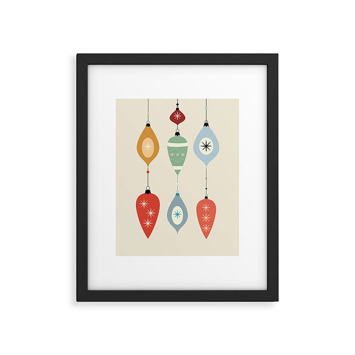 Mid Century Modern Christmas Baubles Framed Art Print Gallery Image 1
