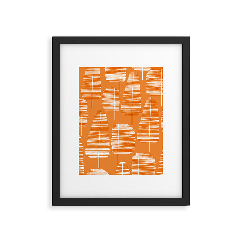 Mid Century Modern Forest Navel Orange Framed Art Print Gallery Image 6