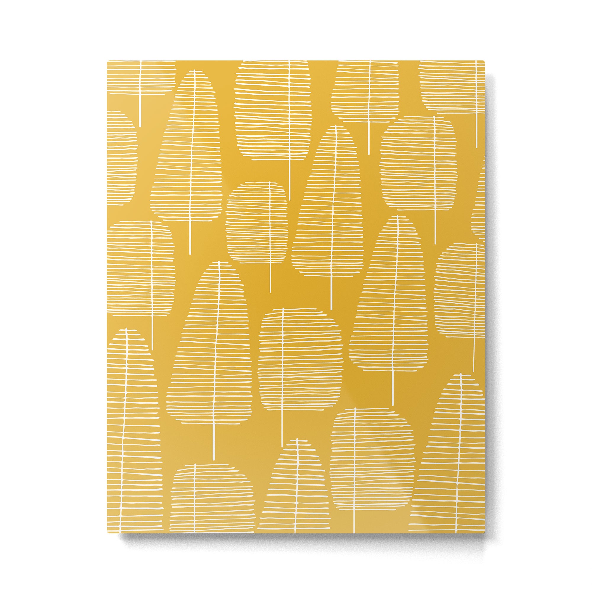 Mid Century Modern Forest Yellow Metal Print Gallery Image 6