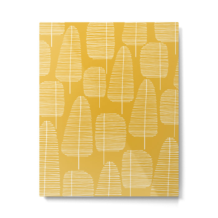 Mid Century Modern Forest Yellow Metal Print Gallery Image 1