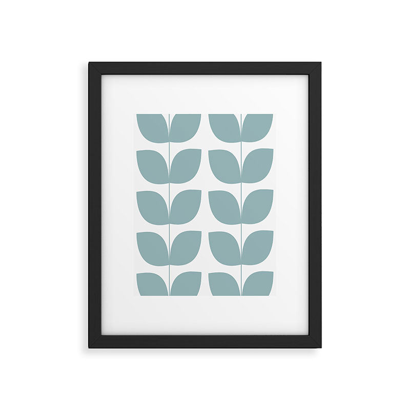 Mid Century Modern Leaves 01 Framed Art Print Gallery Image 5