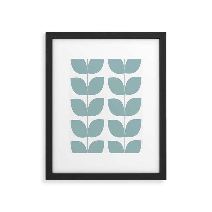 Mid Century Modern Leaves 01 Framed Art Print Gallery Image 1