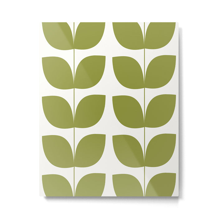 Mid Century Modern Leaves Green #society6 #buyart Metal Print Gallery Image 1