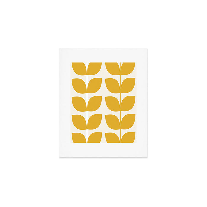 Mid Century Modern Leaves Yellow #society6 #buyart  Art Print Gallery Image 1