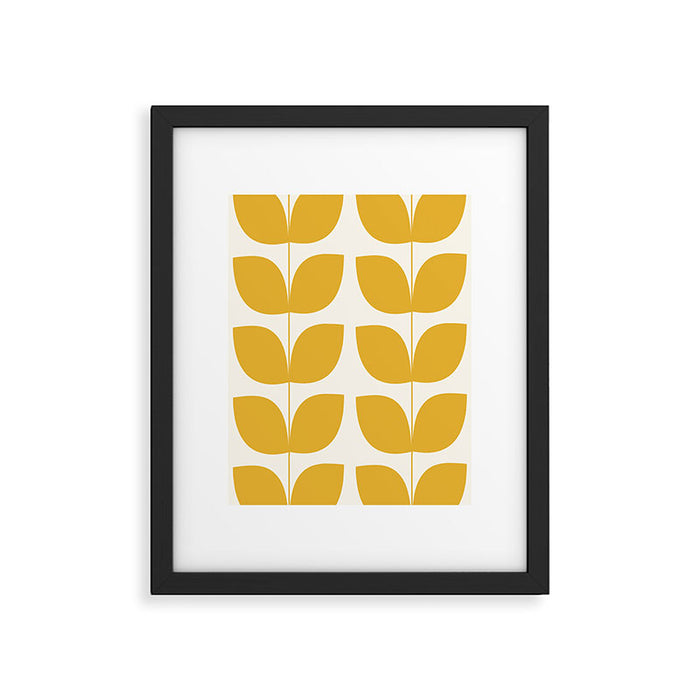 Mid Century Modern Leaves Yellow #society6 #buyart  Framed Art Print Gallery Image 1