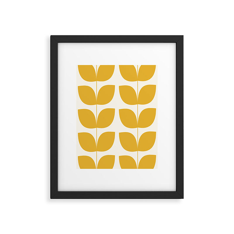 Mid Century Modern Leaves Yellow #society6 #buyart  Framed Art Print Gallery Image 5