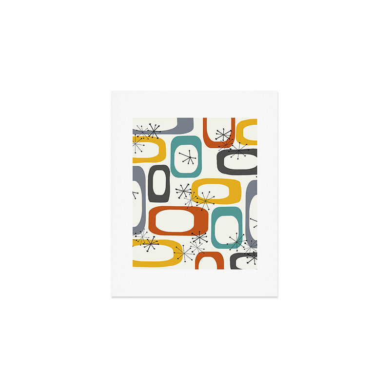 Mid Century Modern Shapes 02 #society6 #buyart Art Print Gallery Image 1