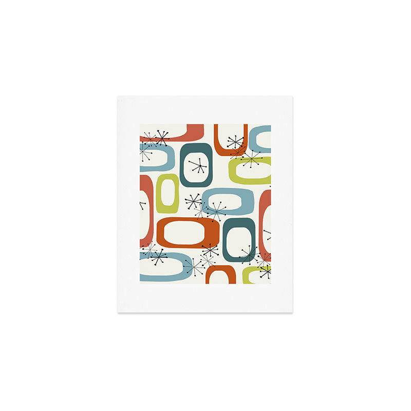 Mid Century Modern Shapes 1950s colors  Art Print Gallery Image 1