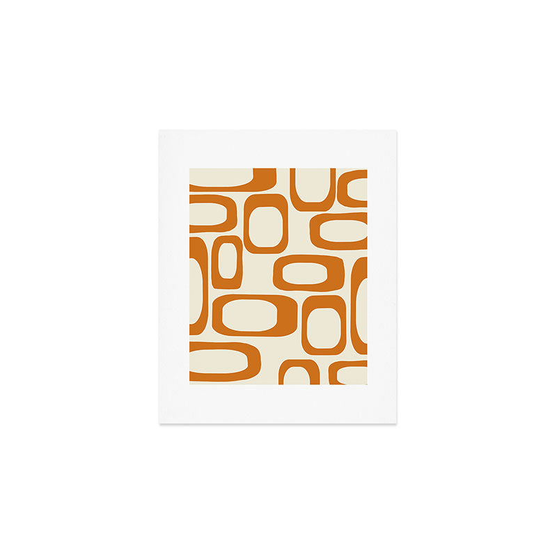Mid Century Modern Shapes 1970s Orange #society6 #buyart  Art Print Gallery Image 1