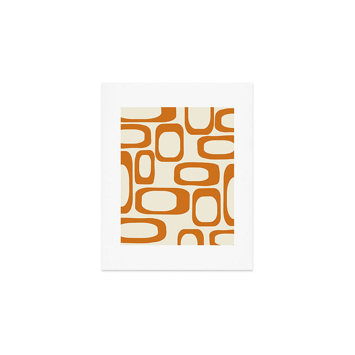 Mid Century Modern Shapes 1970s Orange #society6 #buyart  Art Print Gallery Image 1